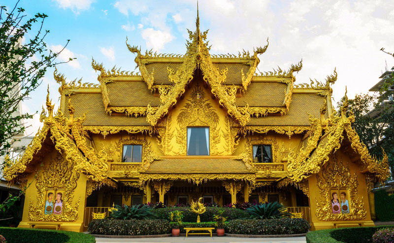 White Temple Reflection